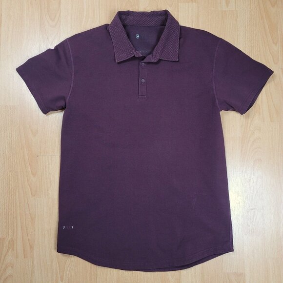 BYLT Drop Cut Lux Polo Shirt Men's Size‎ Large Short Sleeve Golf Casual Maroon - Picture 1 of 6